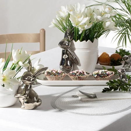 Ozdoba Wielkanocna, Misa ceramiczna, kolor biały, rozmiar 19 x 13 x 22 cm