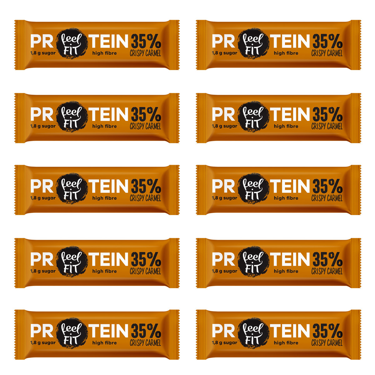 Zestaw 10x Baton proteinowy 35% Chrupiący Carmel 40 g - Nabea.pl