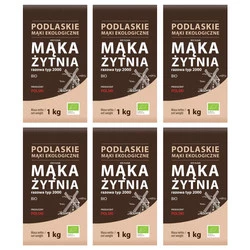 Zestaw 6x Mąka żytnia razowa BIO typ 2000 1 kg
