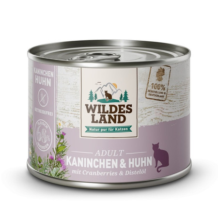 WILDES LAND CAT Classic Kaninchen Huhn - królik i kurczak z żurawiną (200g)