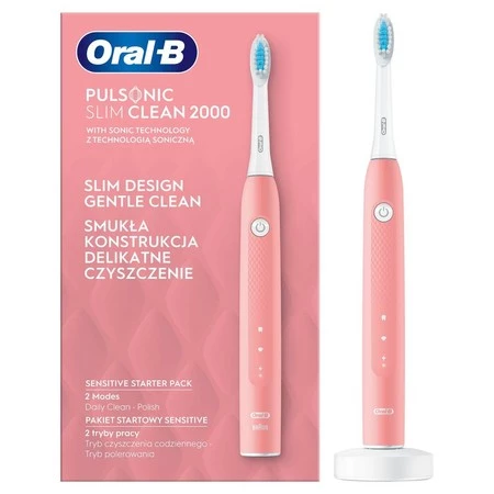 ORAL-B BRAUN SZCZOTECZKA ELEKTRYCZNA PULSONIC SLIM 2000 CLEAN PINK z główką sensitive