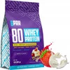 6PAK 80 WHEY PROTEIN odżywka białkowa WPC 908 g smak biała czekolada - truskawka