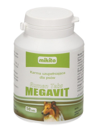MIKITA RUMEN TABS MEGAVIT Witaminy dla psów ze Żwaczem 50tabl.