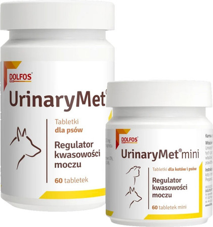 DOLFOS UrinaryMet Mini Regulator kwasowości moczu dla psów i kotów 60szt