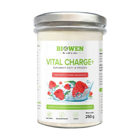 Biowen Elektrolity Vital Charge+ proszek 250 g smak malina
