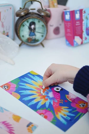 Janod Zestaw artystyczny Czarodziejskie cyrkonie Piękne ptaki 7+