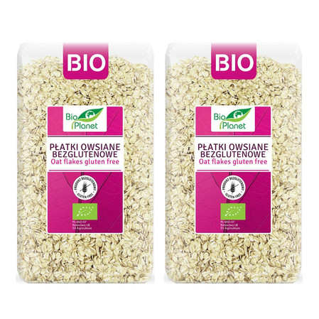 Zestaw: 2x Bio Planet − Płatki owsiane bezgl. − 600 g