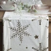 Bieżnik świąteczny na stół rozm.: 40 x140 cm, kolor biały welwetowy zdobiony