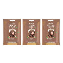 Zestaw: 3x Henna Color ziołowa odżywka koloryzująca z naturalnej henny 13 Orzech Laskowy
