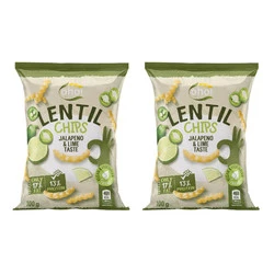 Zestaw 2x Chipsy z czerwonej soczewicy o smaku jalapeno i limonki 100g