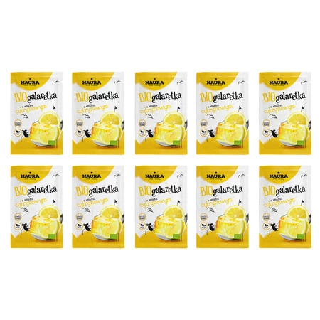 Zestaw 10 x Galaretka o smaku cytrynowym BIO 38 g