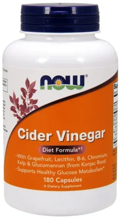 NOW Foods Cider Vinegar Ocet jabłkowy na wsparcie trawienia 180 kaps.