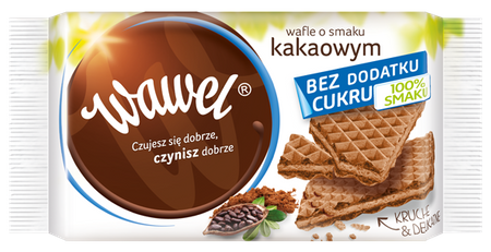 Wafle kakaowe bez dodatku cukru 110g WAWEL