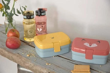 Lassig Zestaw śniadaniowy na lunch Lunchbox + Tritanowa butelka - bidon 460 ml About Friends Lew