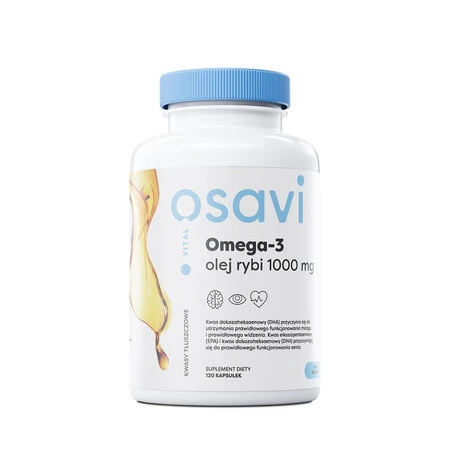 Osavi Omega-3 Olej Rybi Molecularly Distilled, 1000mg, smak cytrynowy 120 żelek