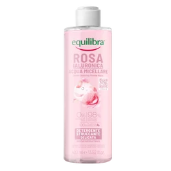 Equilibra − Delikatnie oczyszczająca różana woda micelarna z kwasem hialuronowym − 400 ml