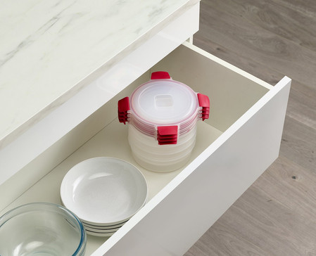 JJ-Zestaw 4 pojemników 1l okrągłych Nest Lock