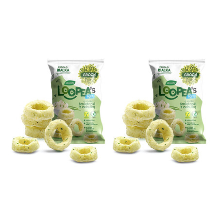 Zestaw: 2x Loopea's Chrupki z grochu o smaku śmietanki z zieloną cebulką 50 g
