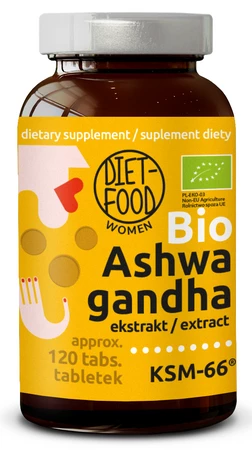 DIET-FOOD ASHWAGANDHA EKSTRAKT BIO (300 mg) - 120 TABL.