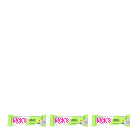 Zestaw: 3x N!CK'S Nicks Hazelnut Chocolate Protein Bar Baton orzechowy bez cukru 50g
