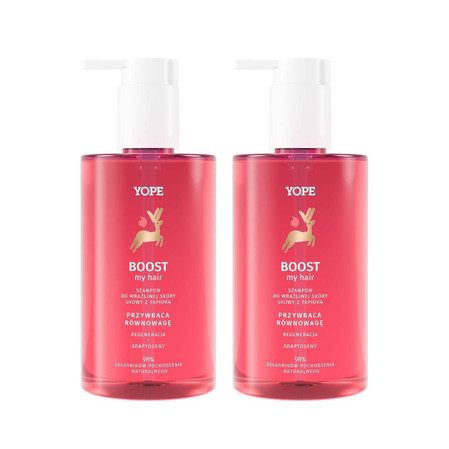 Zestaw: 2x Yope - Boost My hair Szampon do wrażliwej skóry głowy z tapioką 300ml