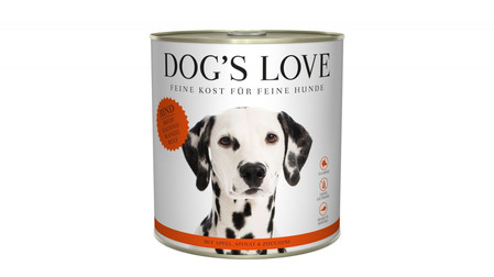 Zestaw 10x DOG'S LOVE Rind - wołowina z jabłkiem, szpinakiem i cukinią (800g)