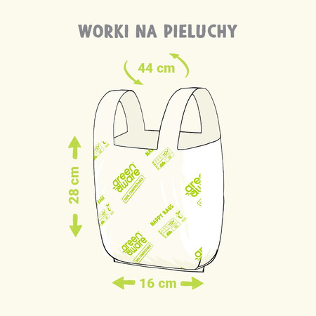 GreenAware, Kompostowalne woreczki na zużyte pieluszki, 30 szt.