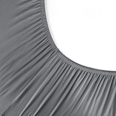 Prześcieradło z gumką, Jers4 220 x 200 x 30 cm, Stalowy