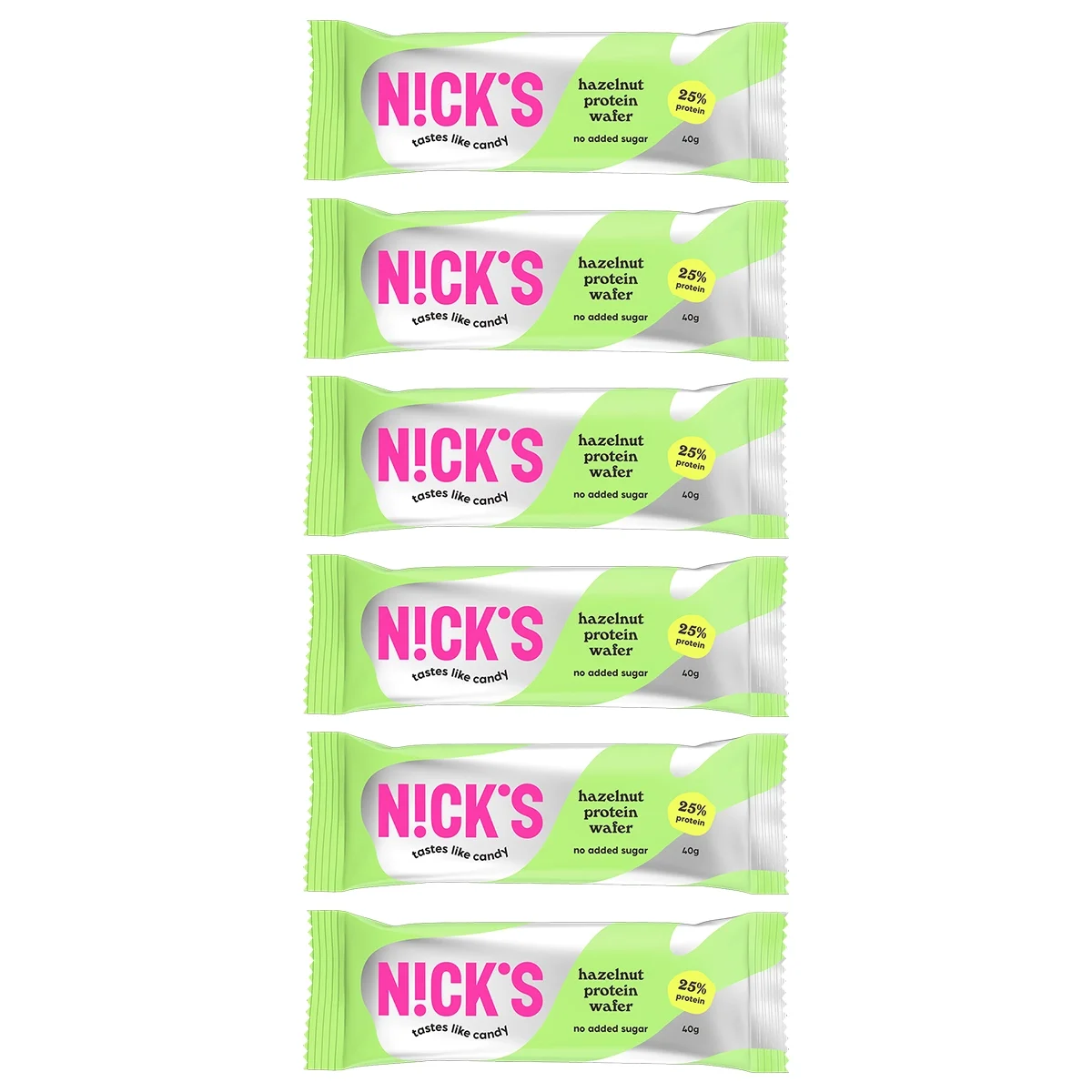 Zestaw 6x N!CK'S Nicks Protein Wafer Hazelnut 40g - Nabea.pl