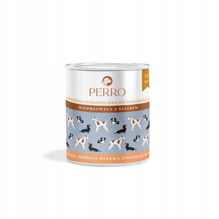 Perro Monobiałkowa Wieprzowina z Selerem - mokra karma dla psa - 850g