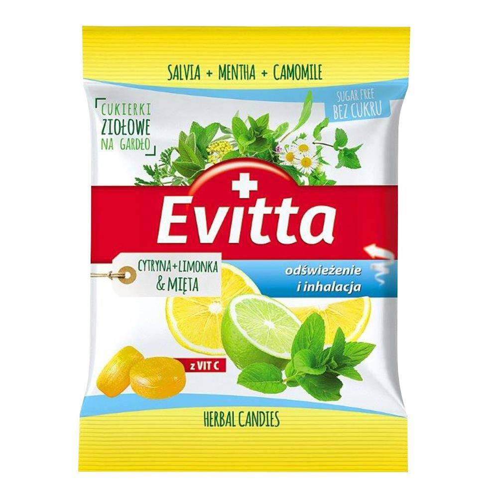 Cukierki ziołowe z wit.C o smaku cytryny, limonki, mięty 60g