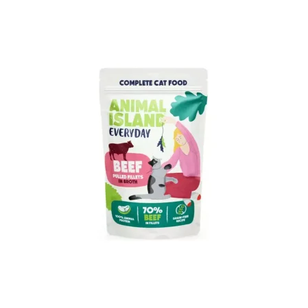 Animal Island Mokra karma dla kota Szarpane Fileciki w Rosole mix 4 smaków 40 x 85g