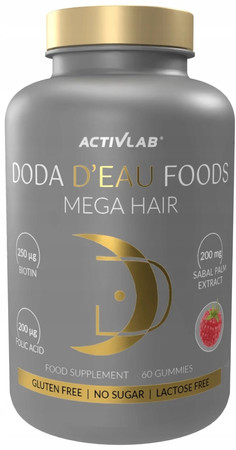 ActivLab DODA D'EAU Foods Mega Hair 60 żelek o smaku malinowym