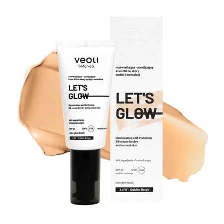 Let's Glow rozświetlająco-nawilżający krem BB do skóry suchej i normalnej 3.0 W Golden Beige 30ml