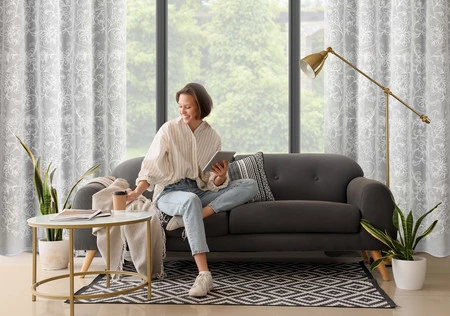 Zasłona ZAS/LILY/B 140X250 PRZELOTKI