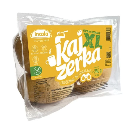 INCOLA BUŁKI KAJZERKI XL BEZGLUTENOWE (4 szt.) 240 g