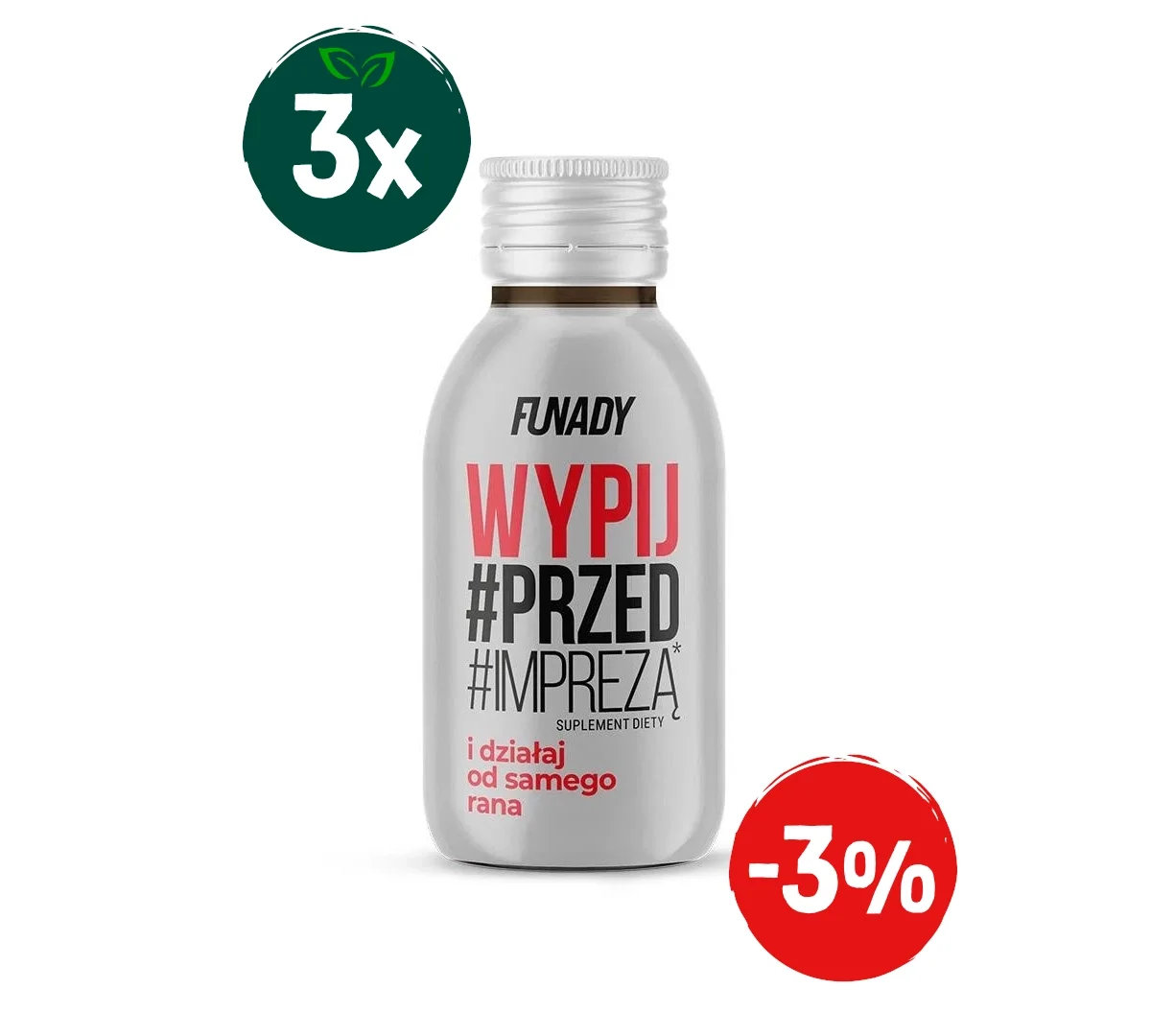 Zestaw: 3x FUNADY Wypij przed Imprezą shot 100 ml - Nabea.pl