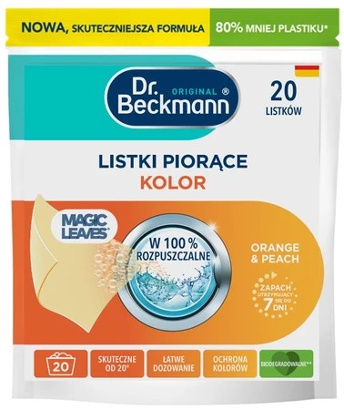 Dr. Beckmann Magic Leaves Listki piorące Orange&Peach - kolor 20szt