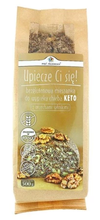 Pięć Przemian − Bezglutenowa mieszanka do wypieku chleba KETO z orzechami włoskimi − 500 g