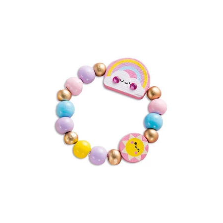 Janod Zestaw kreatywny do tworzenia biżuterii z drewna Tęczowa kraina 4+