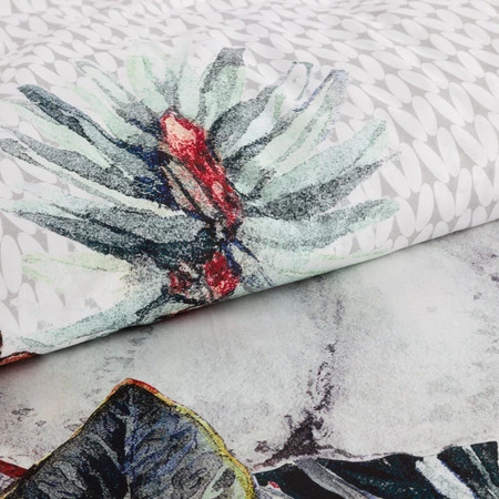 Komplet pościeli z satyny bawełnianej z panelowym nadrukiem szerokość: 160 cm, długość: 200 cm, kolor: biały