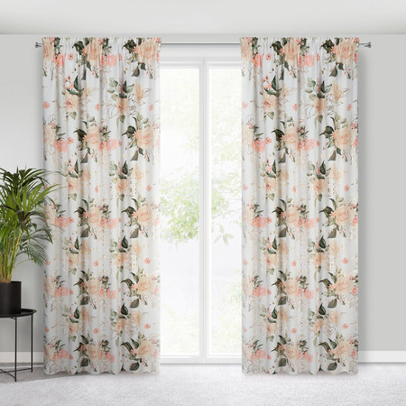 ZASŁONA GOTOWA ROSE NA TAŚMIE 135 X 270 CM BIAŁY