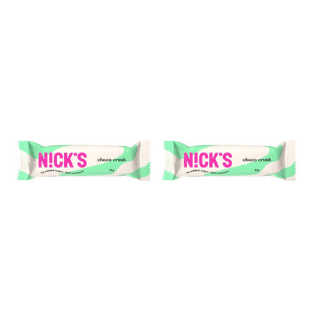 Zestaw: 2x N!ck's Nicks Choco Crush - baton czekoladowy z solonymi chrupkami bez dodatku cukru 32g