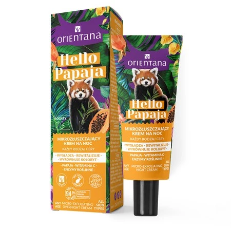 Orientana - Hello Papaya Mikrozłuszający krem na noc Witamina C Enzymy roślinne 40ml