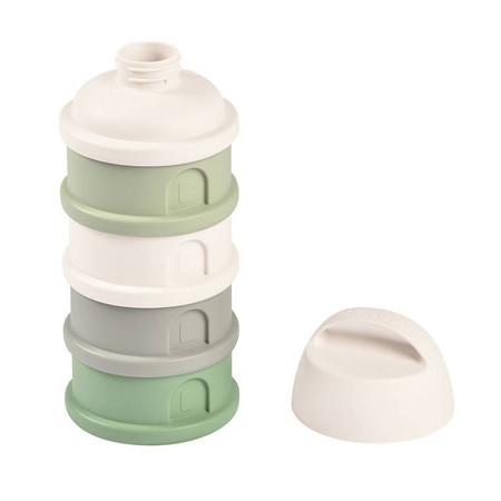 BEABA Pojemniki na mleko w proszku 4 komory cotton white/sage green