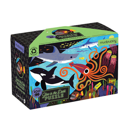 Mudpuppy Puzzle świecące w ciemności Drapieżniki z oceanów 100 elementów 5+