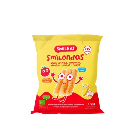Smileat, BIO Smilondas, Chrupki z ciecierzycy, kukurydzy i soczewicy, pomidorowo-serowe 15m+, 25 g