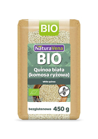 NATURAVENA QUINOA BIAŁA (KOMOSA RYŻOWA) BEZGLUTENOWA BIO 450g