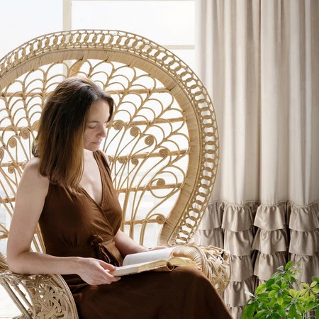 ZASŁONA GOTOWA CARLI NA TAŚMIE 140 X 250 CM BEŻOWY