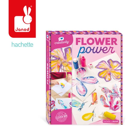 Janod Zestaw kreatywny Malowanie łańcuszkiem Pouring painting Kwiaty I love creativity 8+